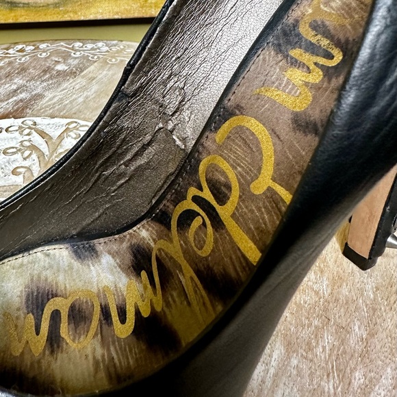 EUC SAM EDELMAN “Lorissa” Rockstar Glam Pumps in Black Leather Size 9.5 Intact!! - Picture 15 of 16